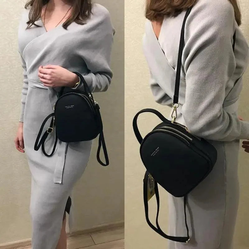 New Versatile Big Capacity 3 Layer Women Backpack Fashionable Small Backpack For Ladies Soft Leather Shoulder Crossbody bag for Female