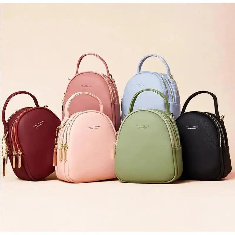 New Versatile Big Capacity 3 Layer Women Backpack Fashionable Small Backpack For Ladies Soft Leather Shoulder Crossbody bag for Female