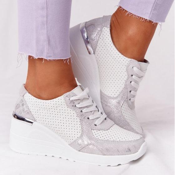 New Women Casual Shoes Height Increasing Sport Elegant Shoes Air Cushion Comfortable Sneakers Women's Vulcanize Shoes Sports Breathable Sneakers