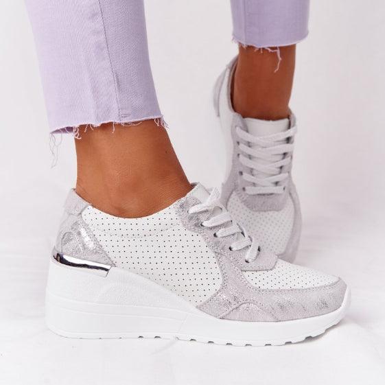 New Women Casual Shoes Height Increasing Sport Elegant Shoes Air Cushion Comfortable Sneakers Women's Vulcanize Shoes Sports Breathable Sneakers
