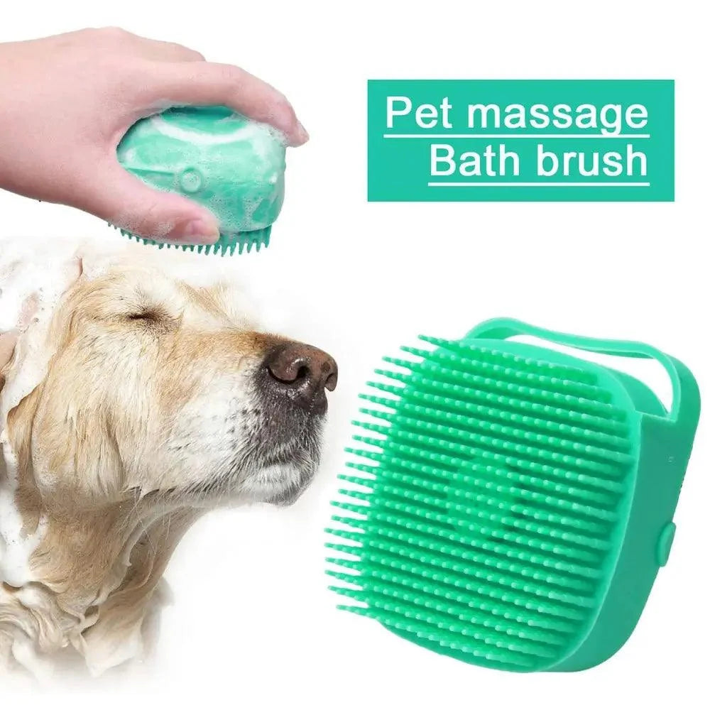 Pet Silicone Shampoo Bath Brush Massage Rubber Comb Bathing Shampoo Colorful Massager For Dogs