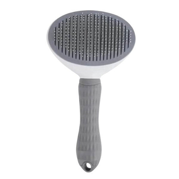 Pet Pretty Cat and Dog Grooming Brush with Rubber Handle and Easy-Clean Button