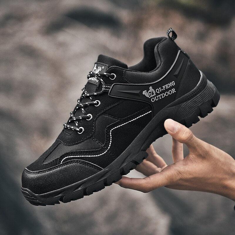 Popular Outdoor Casual Shoes Hiking Men High Quality Sneakers Mountain Climbing Work Footwear Hiking Shoes Low Cut Boots Leather Walking Shoes For Outdoor Training Casual Work