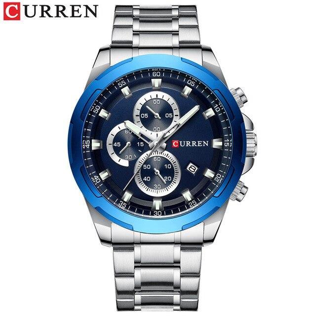 Men's  Water Resistant Watch With Chronometers Day View Unique Design Perfect Gift