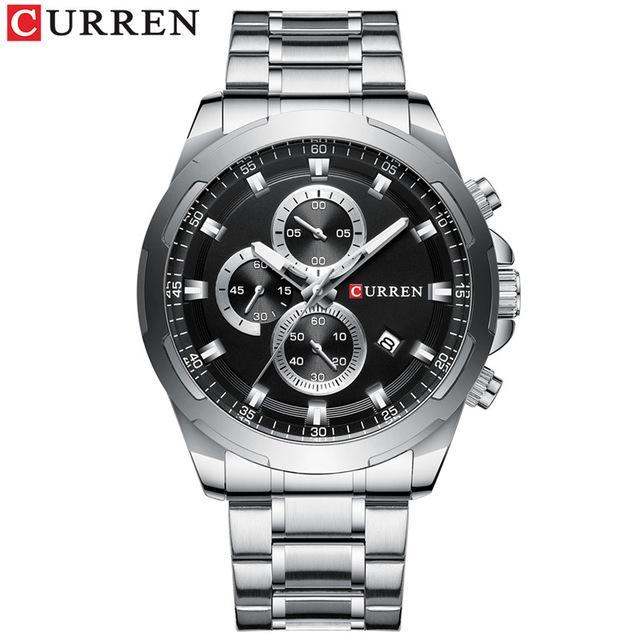 Men's  Water Resistant Watch With Chronometers Day View Unique Design Perfect Gift