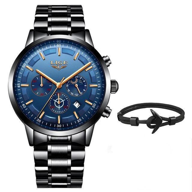 Men's Waterproof  Watch With Chronometers And Date Display Unique Design Perfect Gift