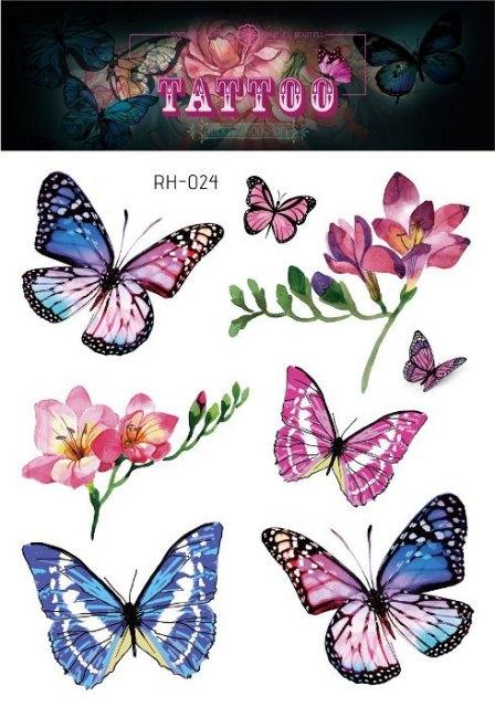 1 Pc Butterfly 3D Temporary Tattoo 52 Style Waterproof Butterfly Tattoos Stickers Temporary Colorful Design For Womens