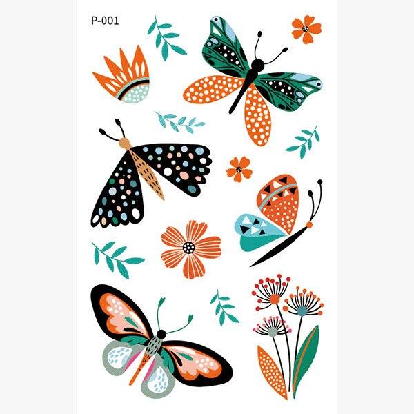 1 Pc Butterfly 3D Temporary Tattoo 52 Style Waterproof Butterfly Tattoos Stickers Temporary Colorful Design For Womens