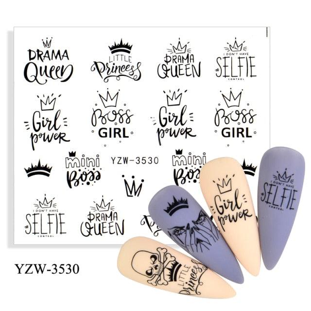 Water Decal Nail Art Decorations Nail Sticker Tattoo Full Cover Beauty Decals Manicure Supplies Accessories  Women Kids Girls Manicure Decoration Nail Art Supplies 3D Self-Adhesive Nail Decals Designer Nail Stickers for Acrylic Nails