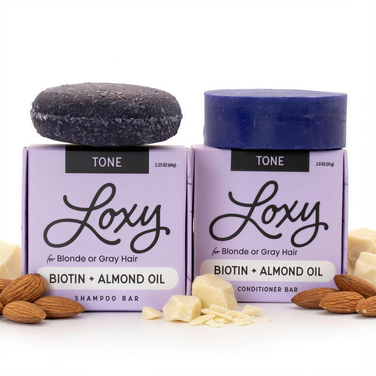 Tone: Purple Shampoo Bar & Conditioner Bar with Biotin & Almond Oil