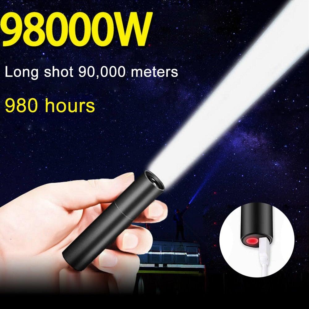 Rechargable Mini Portable Waterproof USB LED  Pocket LED Flashlight Hight Super Bright Flashlight Telescopic Zoom Water Resistant Torch  Great For Indoor/Outdoor Activities Night Camping Hiking