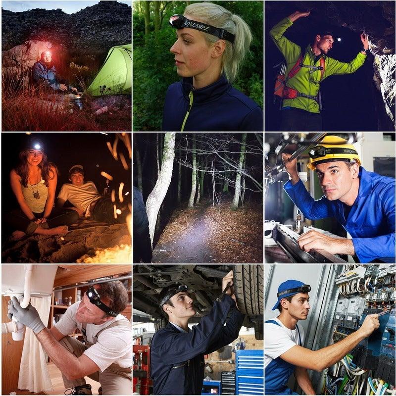 Rechargeable Adjustable LED USB Headlamp 10000Lm Powerfull Adjustable Waterproof Headlight Body Motion Sensor Head Flashlight For Outdoor Hiking Camping Torch Light Lamp