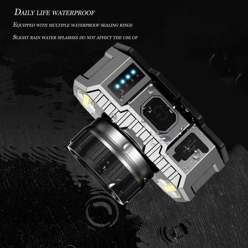 Rechargeable Super Bright High Lumen  Strong Light LED Head-Mounted Headlamp Waterproof Long-Range Flashlight For Outdoor Camping Household Riding  Night Fishing Headlight