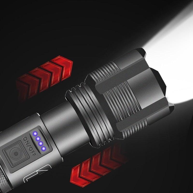 Rechargeable Tactical Flashlight USB LED High Quality Zoomable Torchlight High Lumen Super Bright Flashlight Waterproof Flashlight For Outdoor  Best Camping Hiking Riding Flashlight