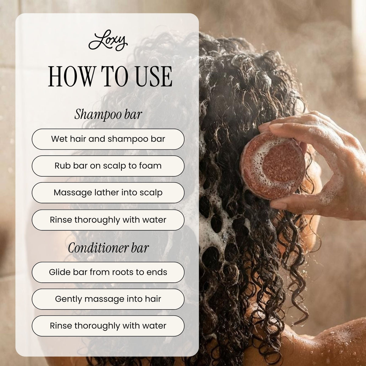 RELAX: Shampoo Bar for dry, frizzy or curly hair with Argan Oil & Oatmeal