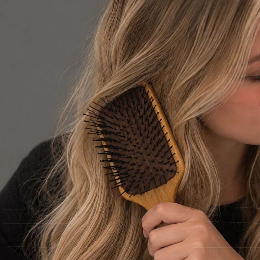 Rodeo Wooden Hair Detangling Brush - Gentle Wood Brush for Tangles & Knots