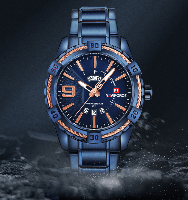 Men's  Luxury Stainless steal Waterproof Watch With Day And Date Display Unique Design Perfect Gift In Modern Metal Men  Wrist Watch Design