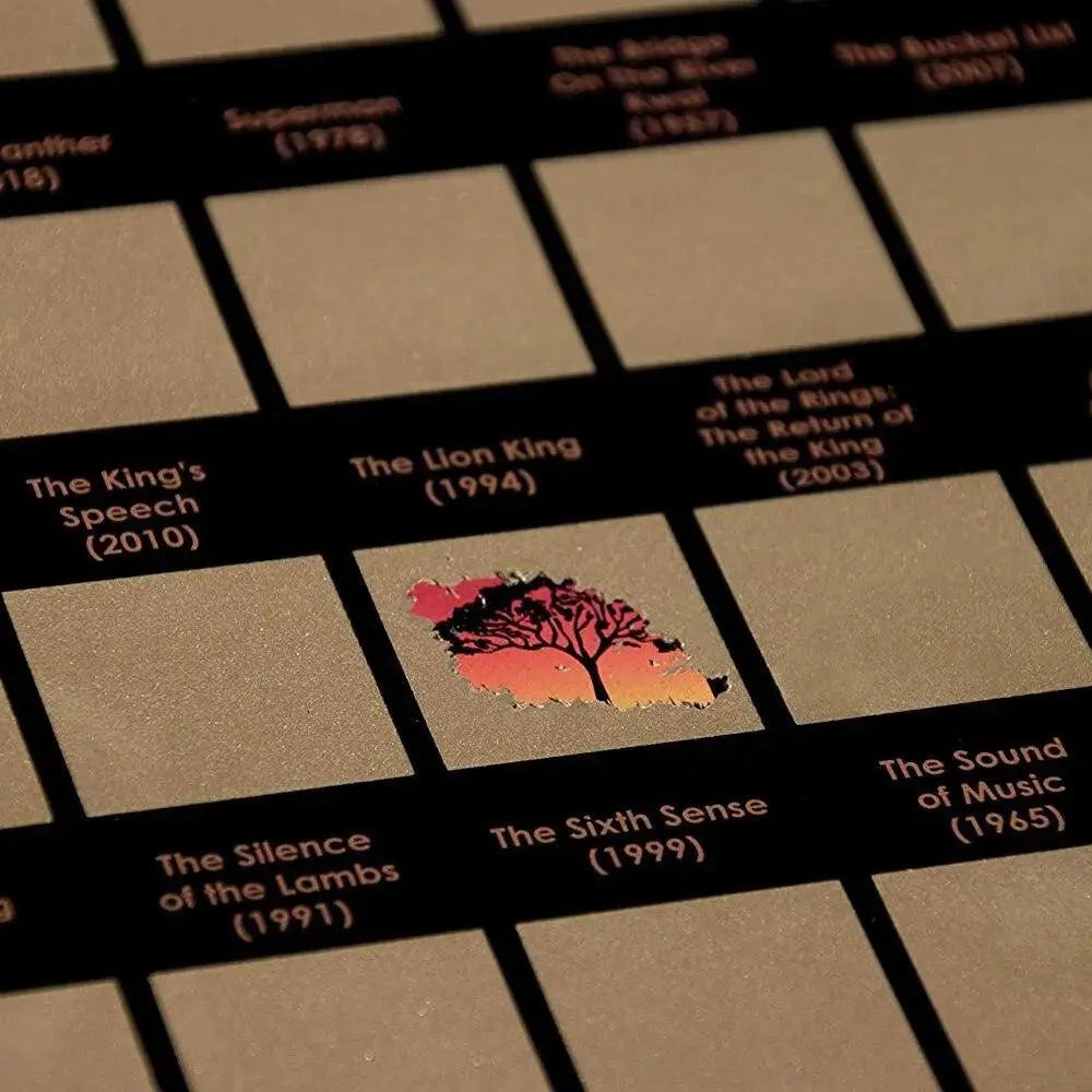 Scratch Off 100 Poster Movies Of All Time Must-See Movies Unique Design Perfect Gift For Teens And Older