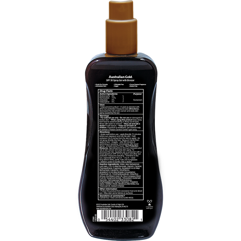 Australian Gold SPF 30 Spray Gel Bronzer 8 fl oz