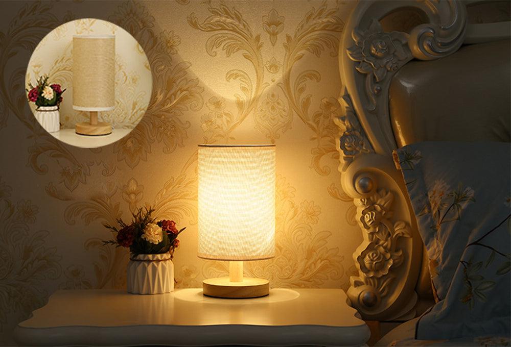 Simple Modern Table Lamp Bedroom Study Bedside Lamp 5V-220v Dimming Solid Wood Creative Birthday Gift Night Light Decorative Table Lamp Cute Study Lamps for Bedroom Décor