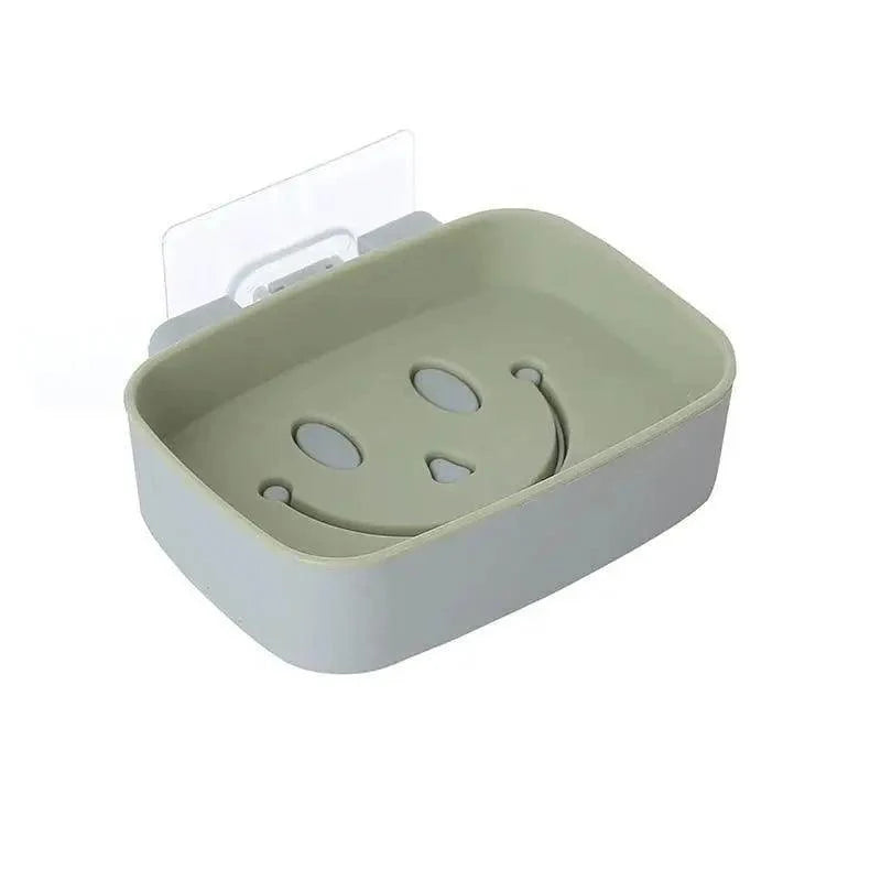Soap Rack No Drilling Wall Mounted Double Layer Soap Holder Soap Sponge Dish Bathroom Accessories Soap Dishes Self Adhesive Soap Dish Bar Soap Holder Soap Dishes Tray Saver Case Box for Shower Bathroom Kitchen Dish Drainer Drying Rack