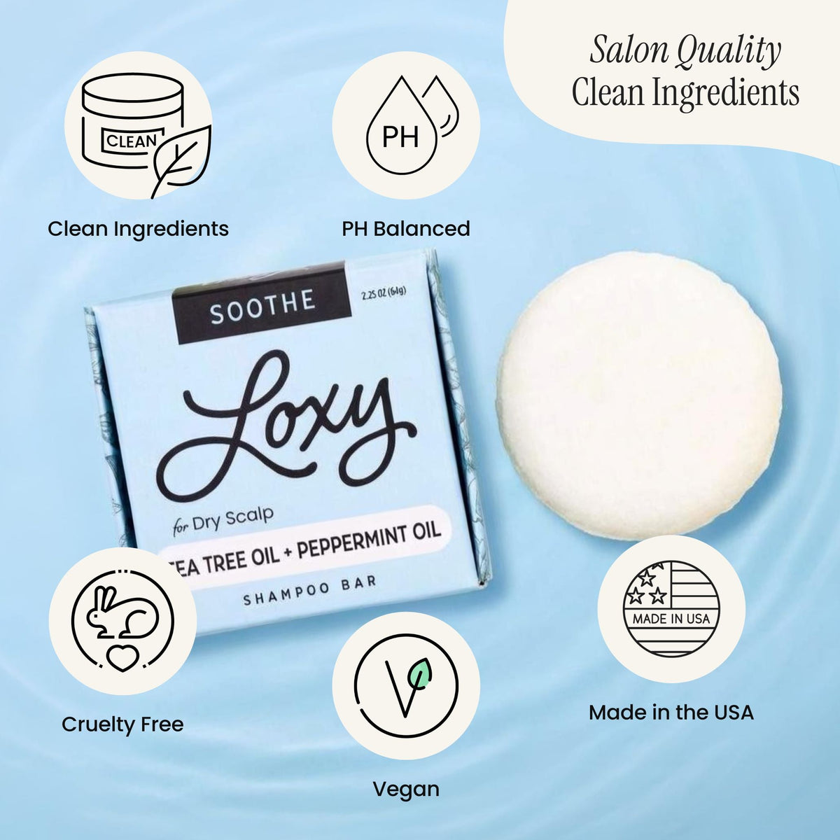 SOOTHE: Shampoo Bar for Dry Scalp with Tea Tree Oil & Peppermint Oil