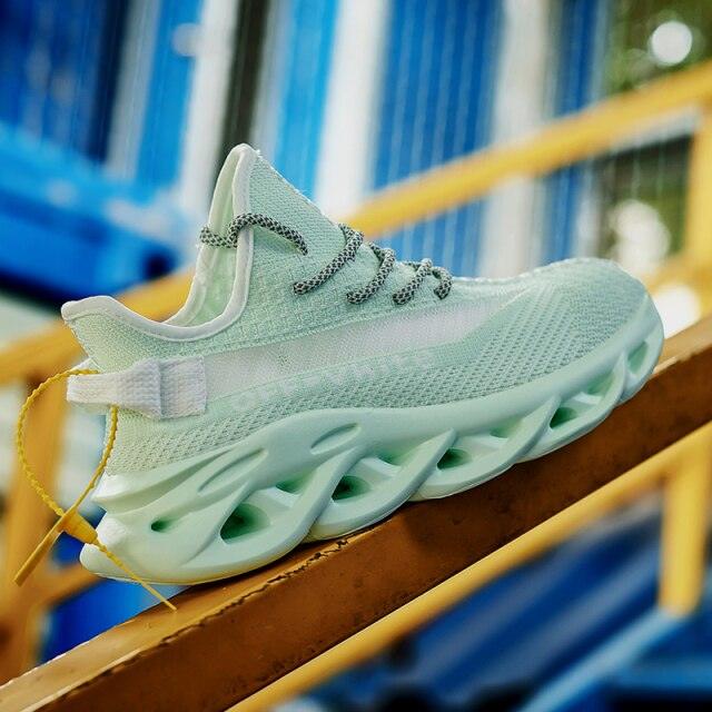 Spring Breathable Men's Sneakers Mesh Casual Shoes Blade Design Tenis Sneakers Summer White Outdoor Running Tennis Blade Sneakers Sport Fashion Comfortable Casual Gym Sneakers