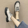 Spring Summer Lace-up White Women Flat Leather Shoes White Board Casual Shoes Women Sneakers Casual Everyday Walking Fashionable Shoes