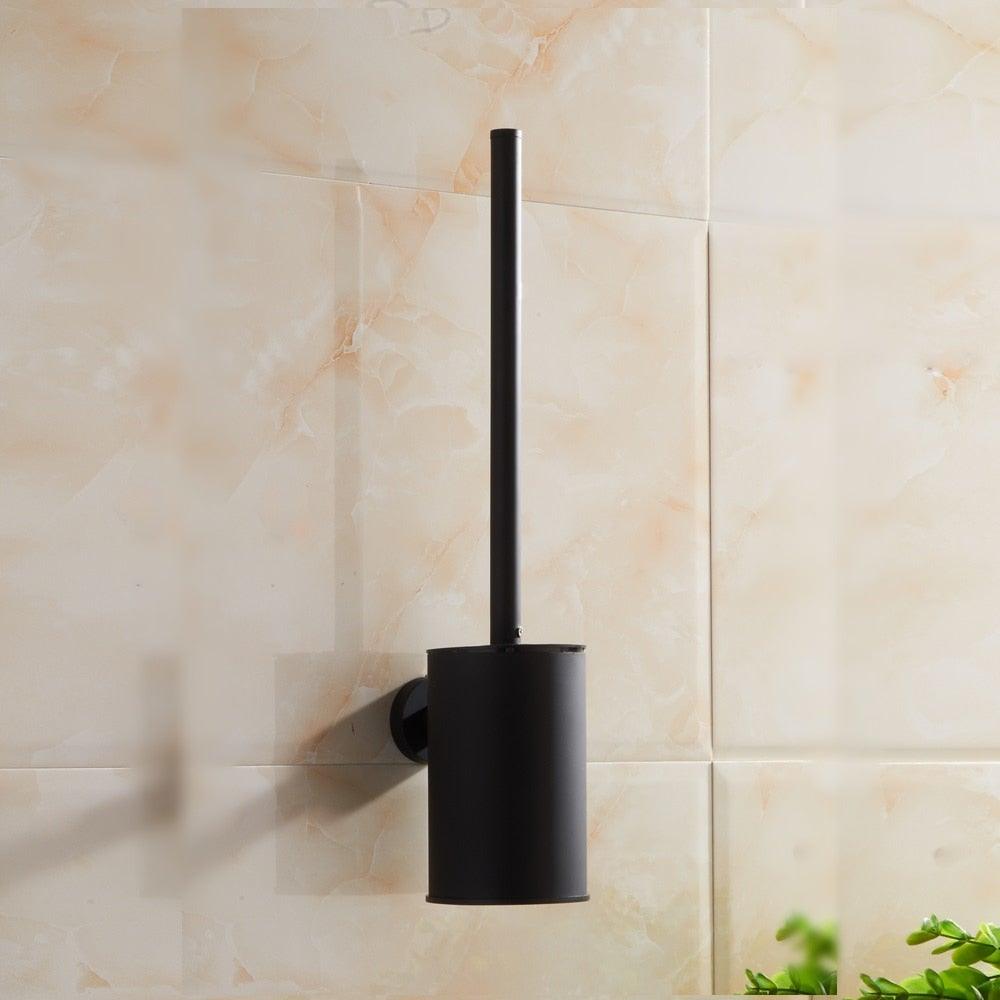 Stainless Steel Toilet Brush Holder Bathroom Cleaning Tool Holder With Toilet Brush Toilet Brush With Holder Bathroom Toilet Bowl Brush Set Non-Slip Handle Wall Mounted Floor Standing