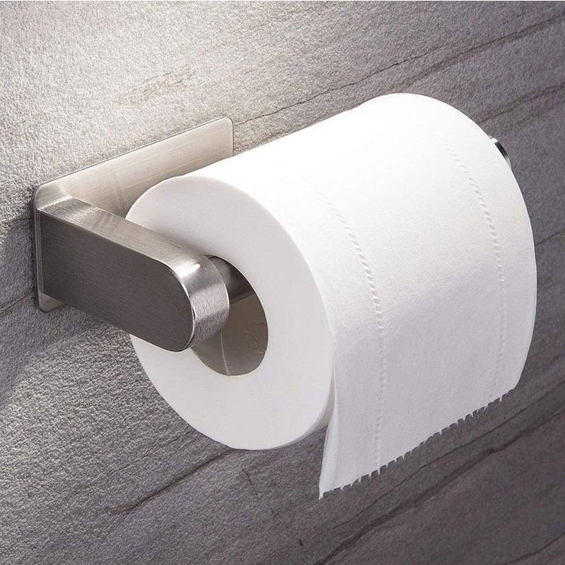 Stainless Steel Wall Toilet Paper Roll Holder Black Silver Self Adhesive Toilet Paper Holder for Bathroom Stick Wall Towel Rack