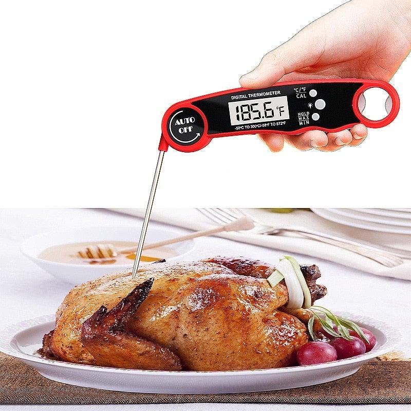 Stylish Instant Read Meat Thermometer Waterproof Ultra Fast Digital Food Water Milk Thermometer With Backlight & Calibration Digital Food Probe for Kitchen Outdoor Grilling And BBQ