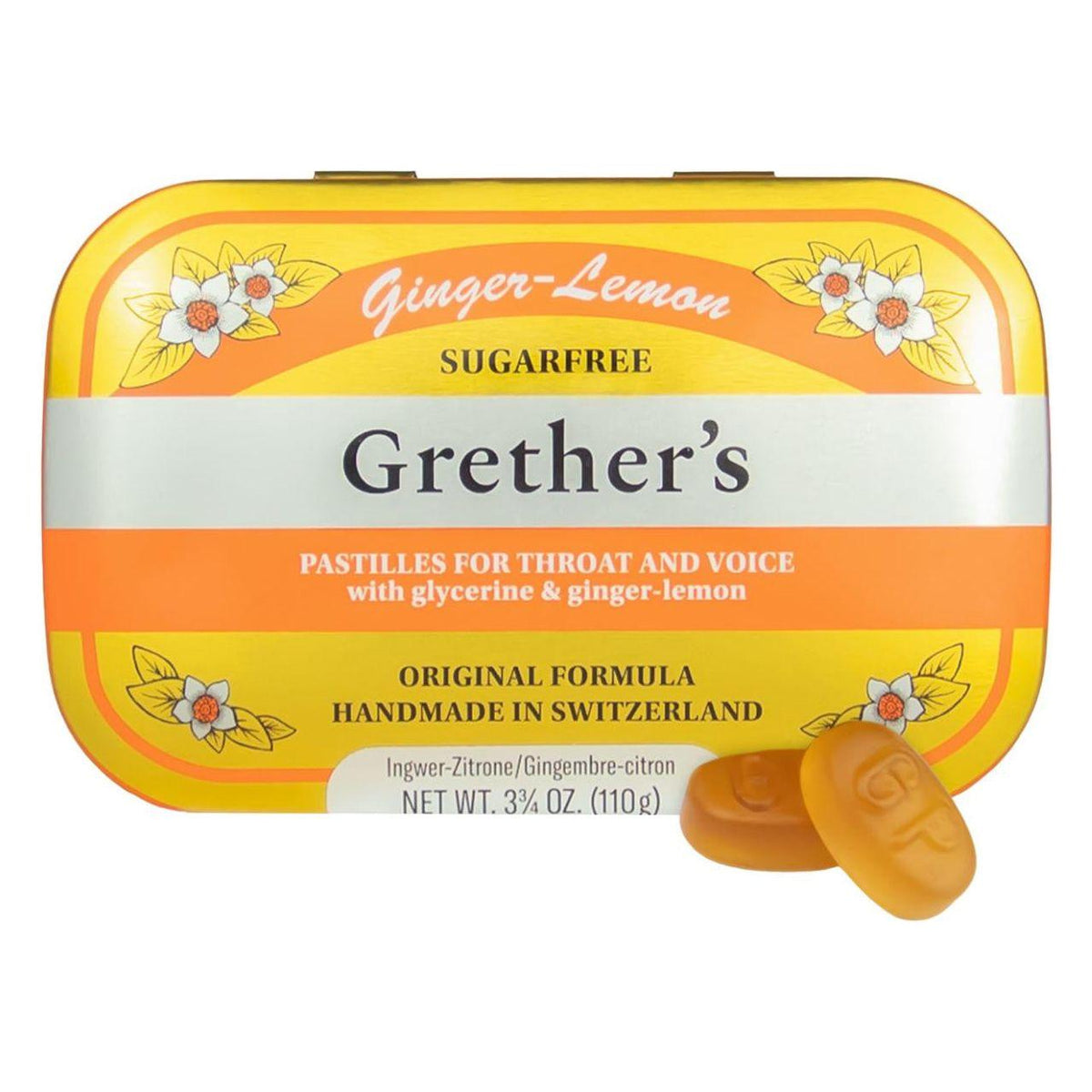 Grethers Pastilles Ginger Lemon Sugarfree 3.75 oz
