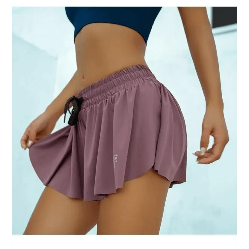 Summer Running Shorts Women 2 In 1 Marathon Quick Dry Shorts Gym Loose Sport Breathable Yoga Shorts