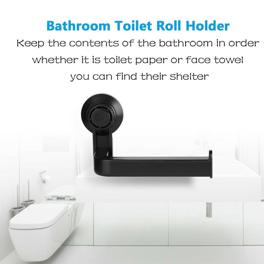 Toilet Paper Holder Super Storage Suction Cup Wall Mount Removable Rack Suction Cup Toilet Paper Holder  Wall Mount Plastic Tissue Roll Dispenser For Bathroom And Kitchen