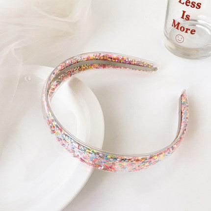Transparent Quicksand Headbands for Children Kids Girls Fashion Glitter Sequin Teeth Hairbands Bezel Hair Hoops Gorgeous Hair Accessories For Women