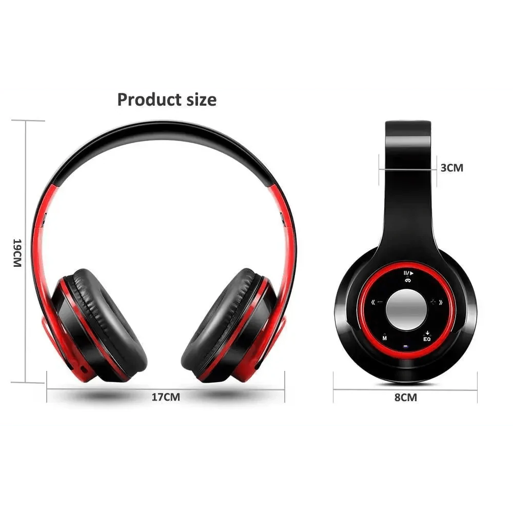 Wireless Headset Bluetooth Earphones and Headphone Foldable Adjustment Bluetooth Wired Headphones TF Card MP3 FM Radios For Online Class Business Trip Travel Video Conference