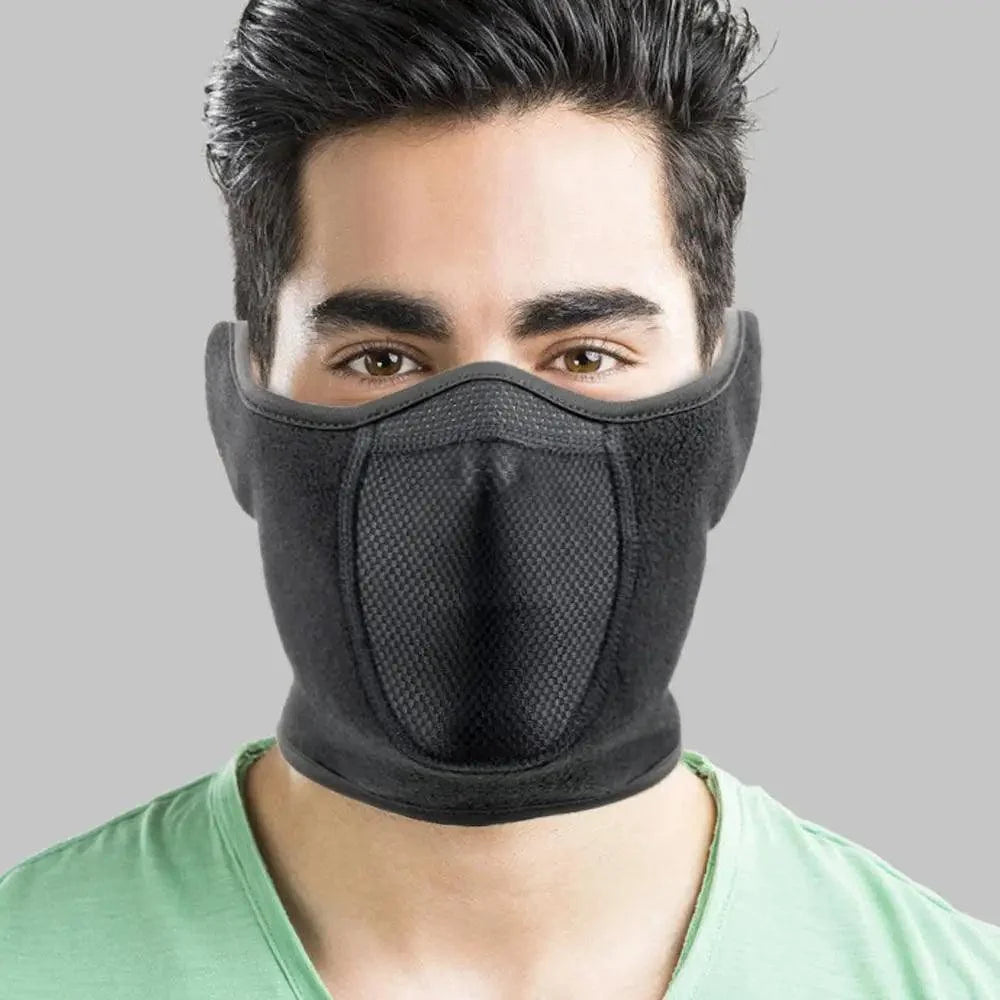 Unisex Breathable Black Half Ski Windproof Sport Mask Face Cover Ear Warmer For Winter Weather Men Running Thermal Masks Scarf Snowboard Ski Mask Neck Warmer