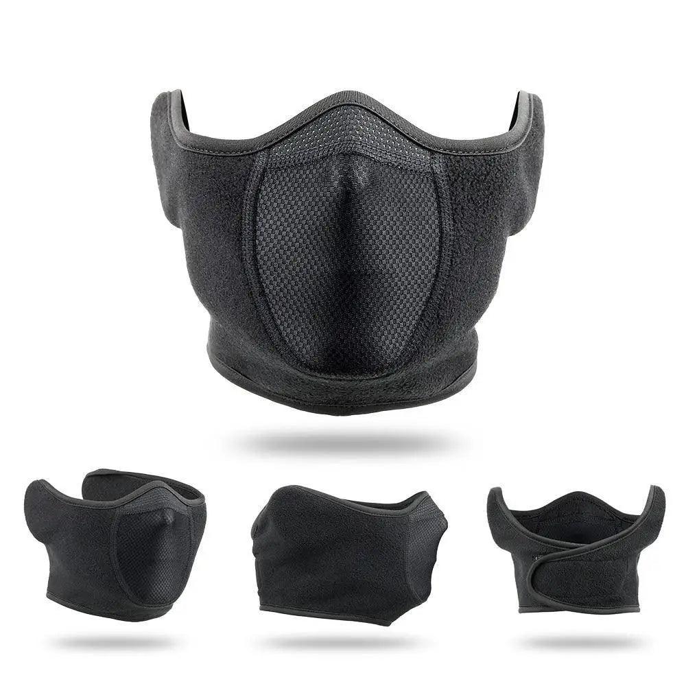 Unisex Breathable Black Half Ski Windproof Sport Mask Face Cover Ear Warmer For Winter Weather Men Running Thermal Masks Scarf Snowboard Ski Mask Neck Warmer