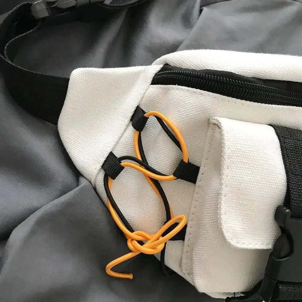 Unisex Casual Stylish Zipper Fanny Black Waist Bag Comfortable Travel Cross Body Bag Large Capacity Bags