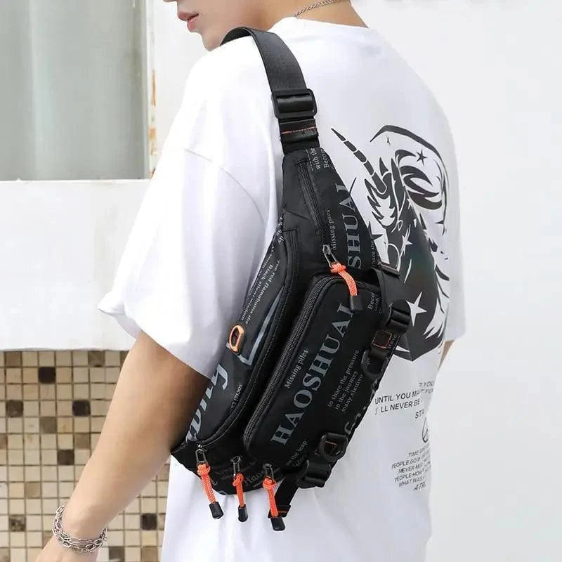 Unisex Stylish Multiple Pockets Fanny Pack Men Waist Packs Travel Adjustable Waist Band Outdoor Portable Modern Fanny Bag