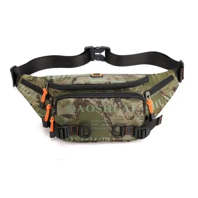 Unisex Stylish Multiple Pockets Fanny Pack Men Waist Packs Travel Adjustable Waist Band Outdoor Portable Modern Fanny Bag