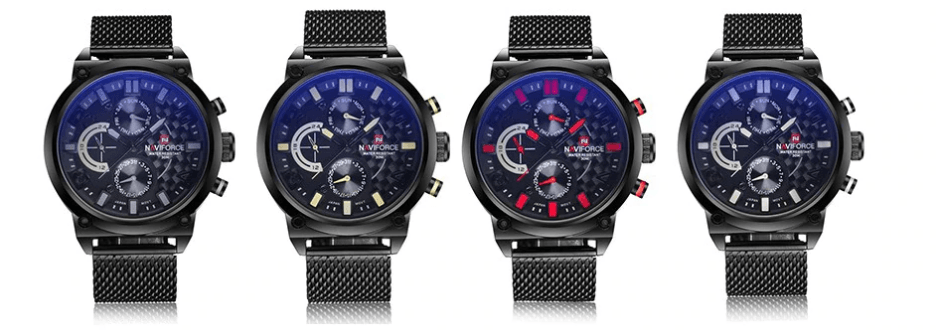 Men's Multifunction Analog Quartz Watches Waterproof Wrist Watch With Stainless Steel Mesh Band Excellent Design Perfect Gift
