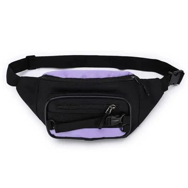 Vintage Lightweight Unisex Fanny Pack 3 Zippers Waist Packs Canvas Adjustable Party Fanny Pack