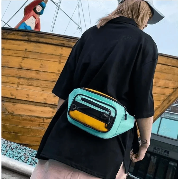 Vintage Lightweight Unisex Fanny Pack 3 Zippers Waist Packs Canvas Adjustable Party Fanny Pack