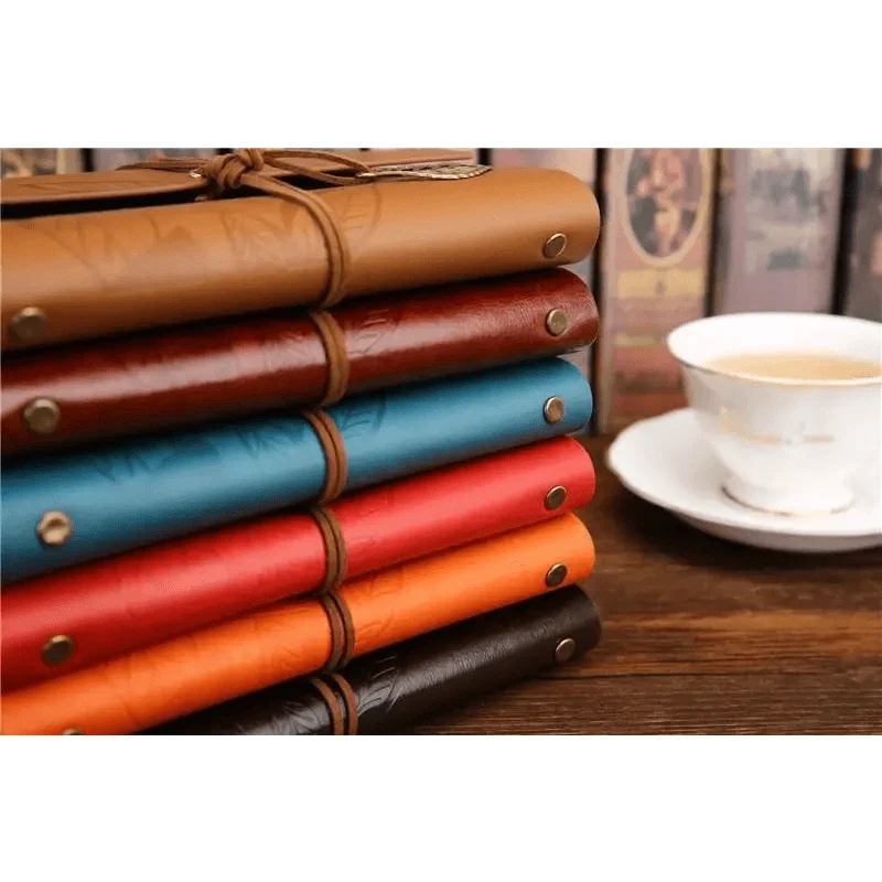 Vintage PU Leather Diary Notebook Journal  Retro Book Traveler Planners Office School Supplies