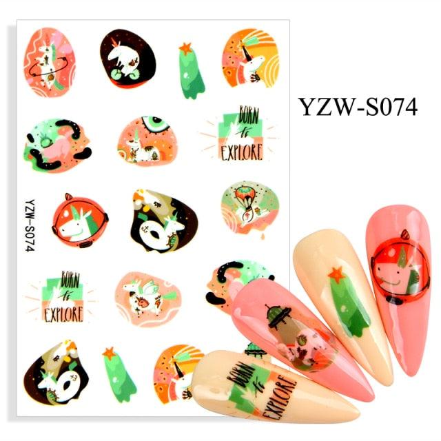 Water Decal Nail Art Decorations Nail Sticker Tattoo Full Cover Beauty Decals Manicure Supplies Accessories  Women Kids Girls Manicure Decoration Nail Art Supplies 3D Self-Adhesive Nail Decals Designer Nail Stickers for Acrylic Nails