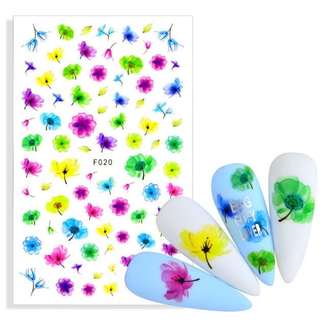 Water Decal Nail Art Decorations Nail Sticker Tattoo Full Cover Beauty Decals Manicure Supplies Accessories  Women Kids Girls Manicure Decoration Nail Art Supplies 3D Self-Adhesive Nail Decals Designer Nail Stickers for Acrylic Nails