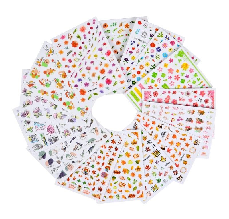 Water Decal Nail Art Decorations Nail Sticker Tattoo Full Cover Beauty Decals Manicure Supplies Accessories  Women Kids Girls Manicure Decoration Nail Art Supplies 3D Self-Adhesive Nail Decals Designer Nail Stickers for Acrylic Nails