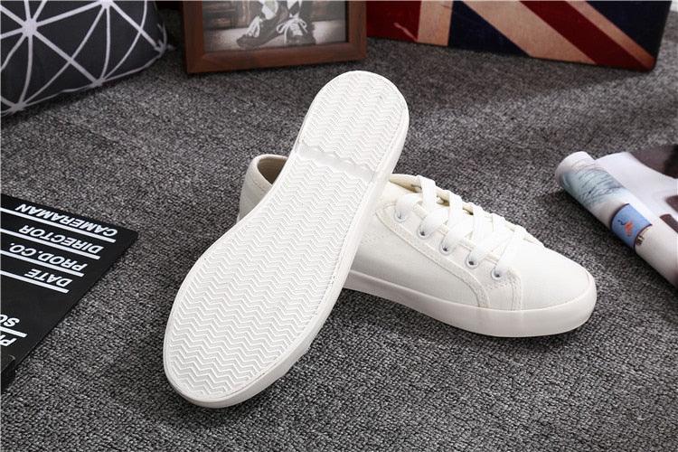 White Summer Womens Sneakers Trainers White Leather Canvas Shoes Tenis Classic Casual Cotton Slip On Canvas Comfortable Walking Flats Sneakers