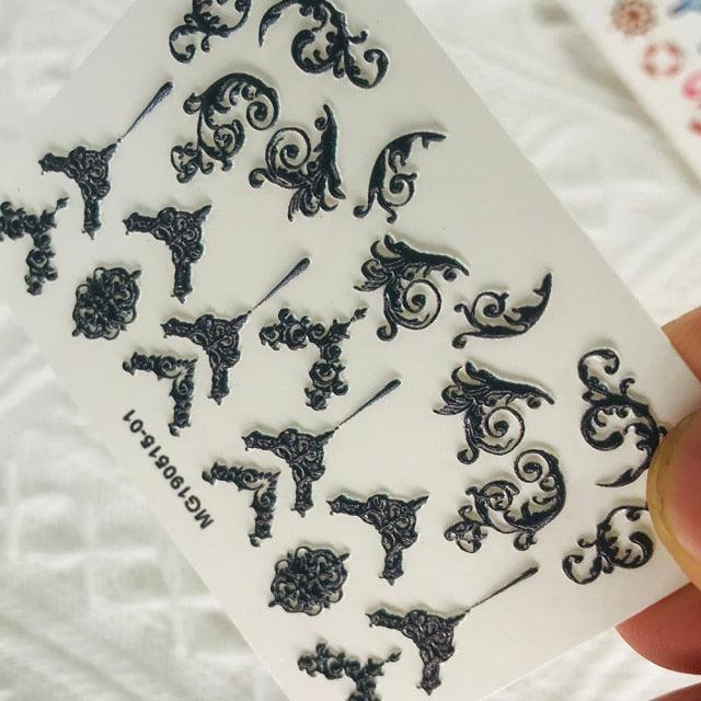 Winter Christmas Acrylic Engraved Nail Sticker Colorful Snow Design Decals Nail Water Slide Decals Nail Art Stickers Decals Christmas Snowflake Bronzing Christmas Slider Nail Art 3D Decals Decoration  Decals Snowflakes Elk Bear Christmas Xmas Stickers